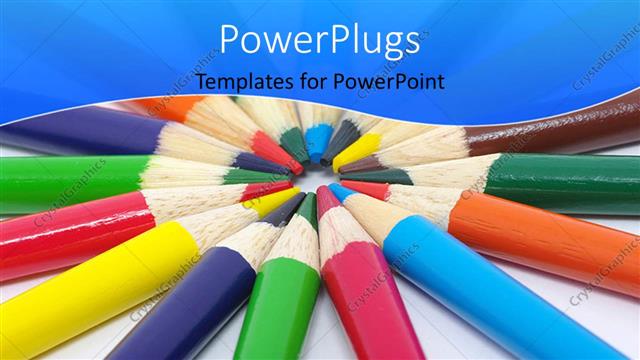  Presentation with color pencils - A number of color pencils in a circle