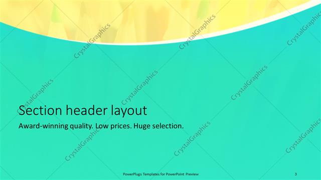 Section Header presentation slide layout