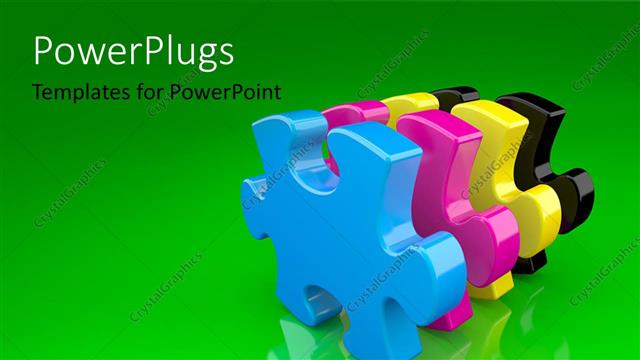  Presentation with puzzle pieces - A numbe rof puzzle pieces with greenish background