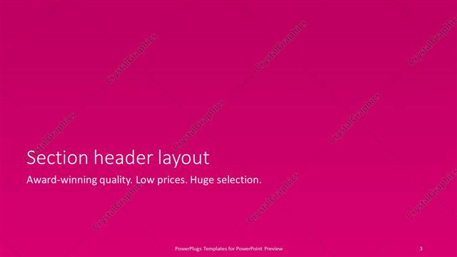Section Header presentation slide layout