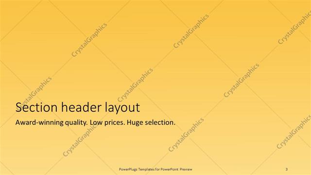 Section Header presentation slide layout