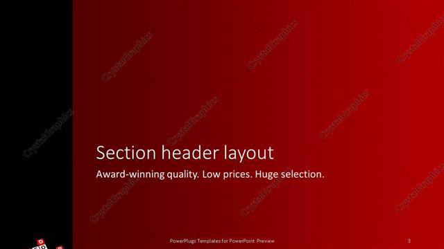 Section Header presentation slide layout