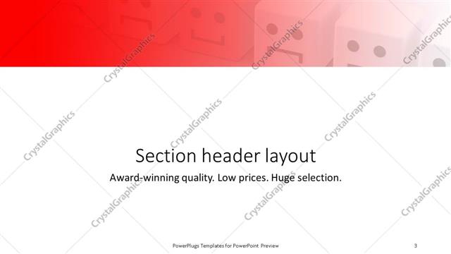 Section Header presentation slide layout