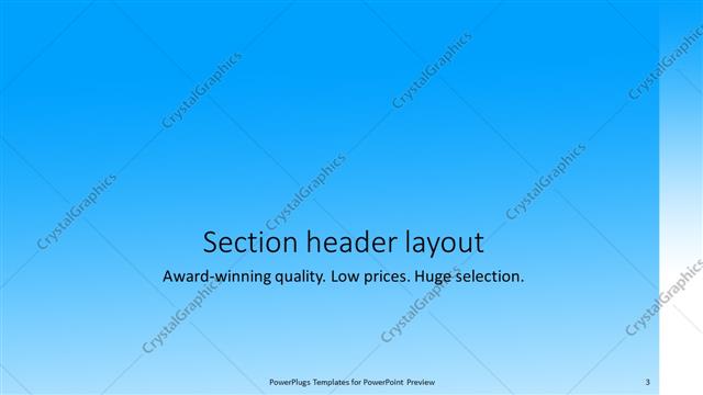 Section Header presentation slide layout