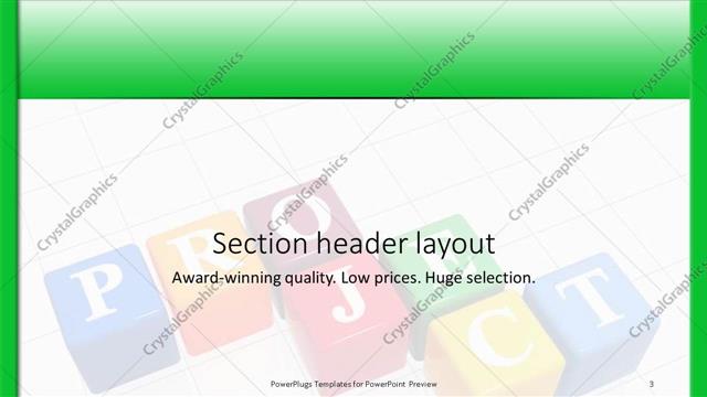 Section Header presentation slide layout