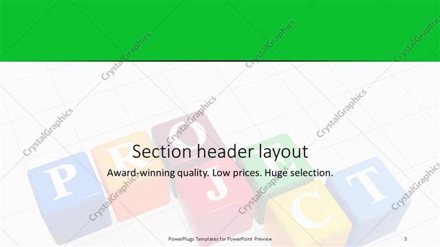 Section Header presentation slide layout