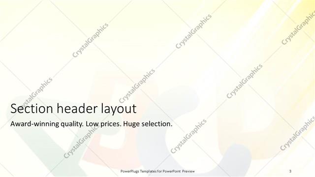 Section Header presentation slide layout