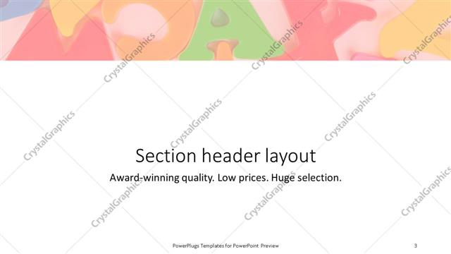 Section Header presentation slide layout