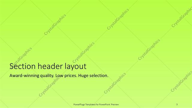 Section Header presentation slide layout