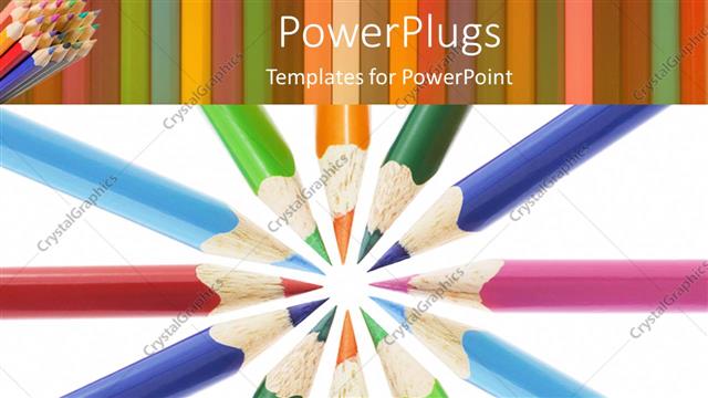  Presentation with creativity - Colored pencil tips in a circle, art, creativity