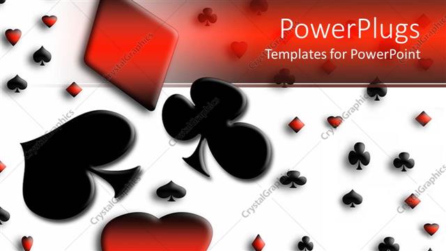  Presentation with diamond - Colored playing card symbols, spade, love and diamond