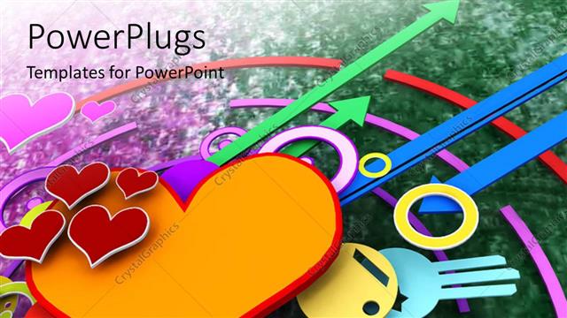  Presentation with colorful circles - Colorful 2D shapes of heart and circles on abstract background