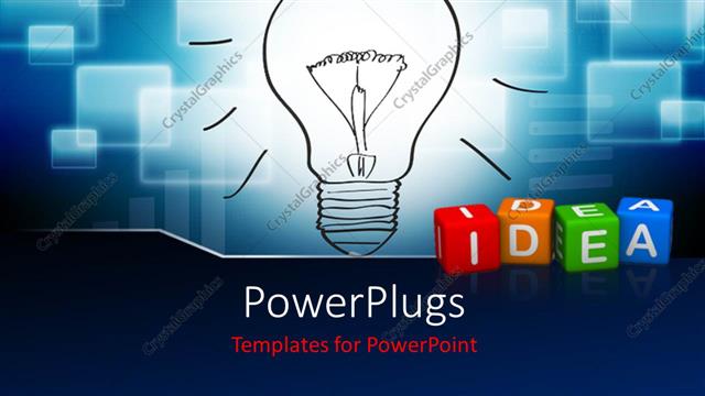  Presentation with bulb - Colorful 3D cubes forming word IDEA with glowing light bulb?