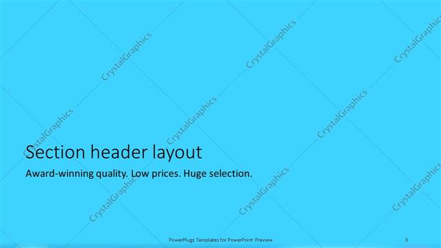 Section Header presentation slide layout