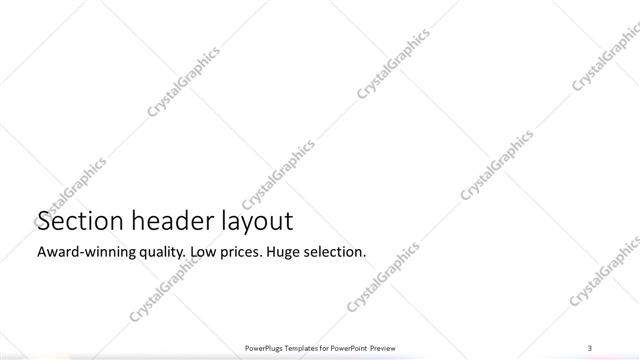 Section Header presentation slide layout