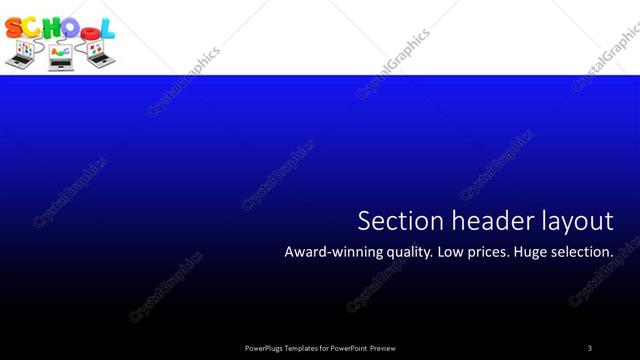 Section Header presentation slide layout