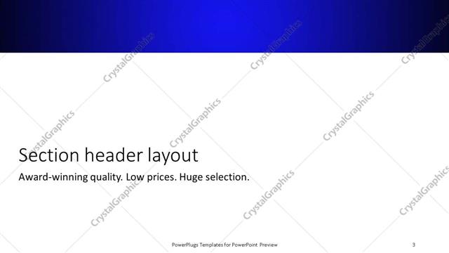 Section Header presentation slide layout