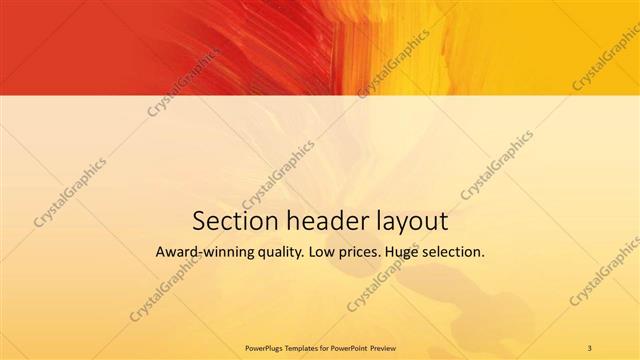 Section Header presentation slide layout