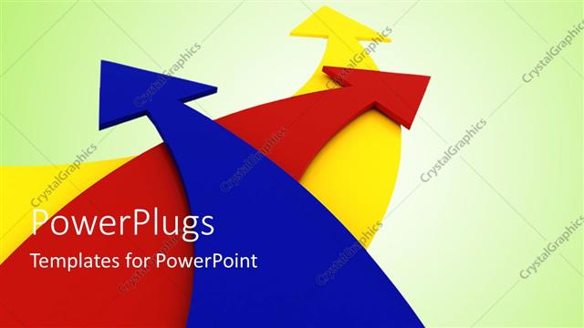  Presentation with arrows - A number of colorful arrows with greenish background