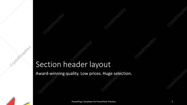 Section Header presentation slide layout