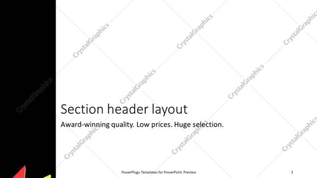 Section Header presentation slide layout