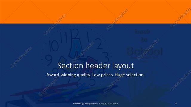 Section Header presentation slide layout