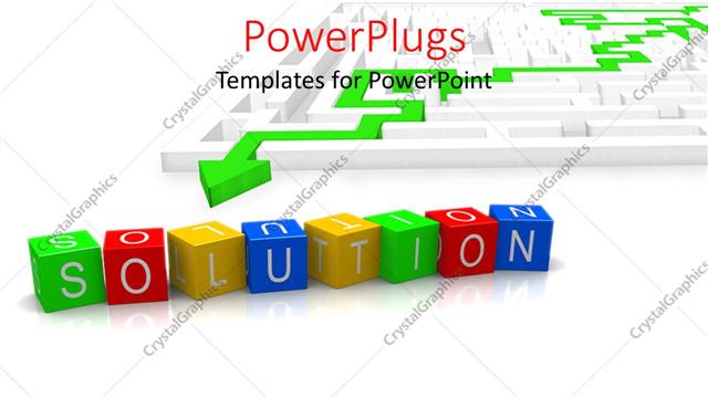  Presentation with maze - The word solution with a maze in background