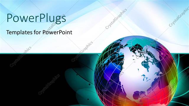  Presentation with abstract blue globe - Colorful earth globe on abstract black and blue background