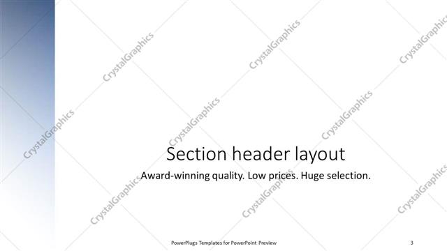 Section Header presentation slide layout