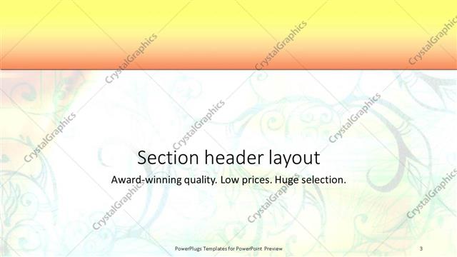 Section Header presentation slide layout