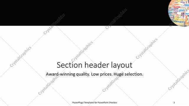 Section Header presentation slide layout