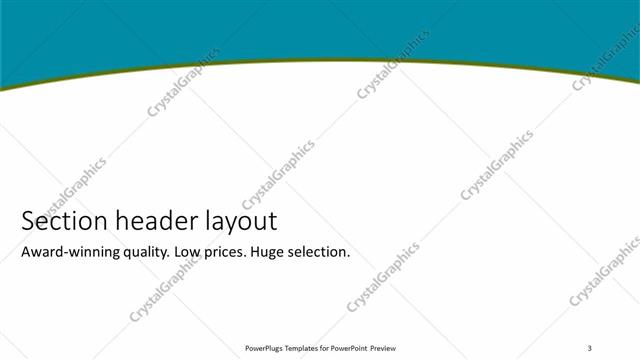 Section Header presentation slide layout