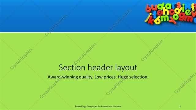 Section Header presentation slide layout
