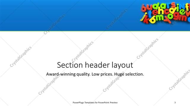 Section Header presentation slide layout