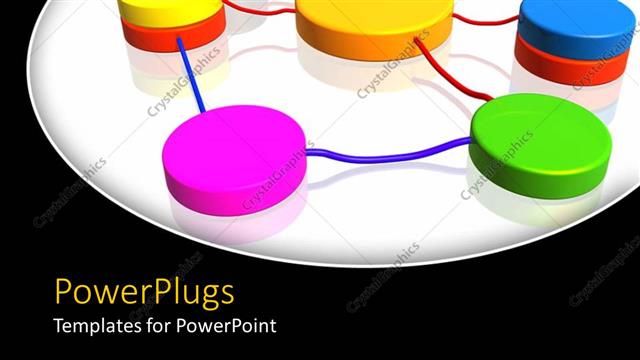  Presentation with connections - Colorful network connections on white surface with black background