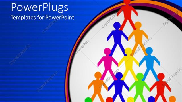  Presentation with triangle - Colorful paper men standing on each others shoulder form triangle?