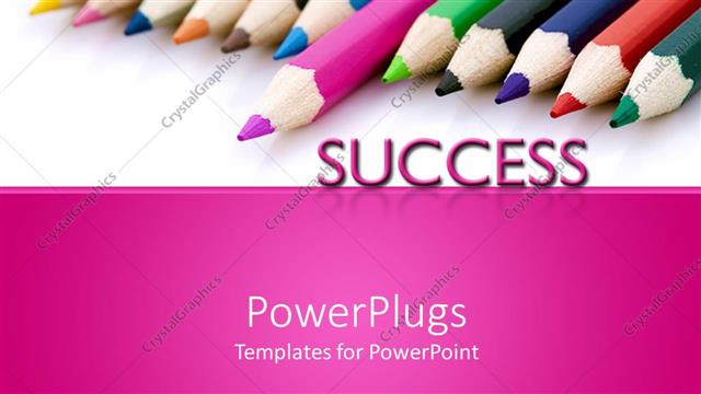  Presentation with purple - Colorful pencils placed side by side with one distinct purple pencil standing out