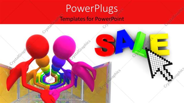  Presentation with colorful hands - Colorful people emerging from opposite placed laptop screens shaking hands