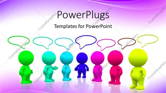  Presentation with colorful - Colorful people standing and talking with purple color