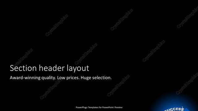 Section Header presentation slide layout