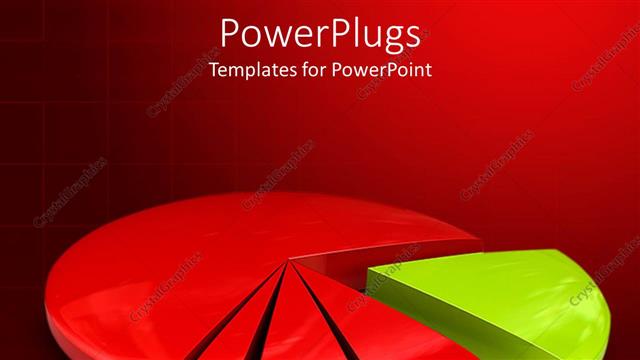  Presentation with pie chart - A colorful pie chart with reddish background
