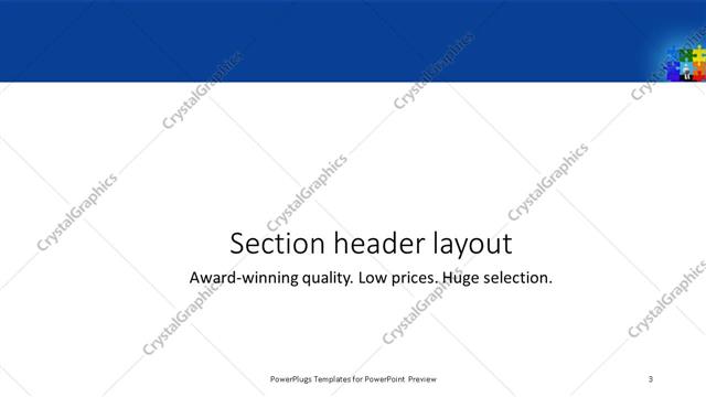 Section Header presentation slide layout