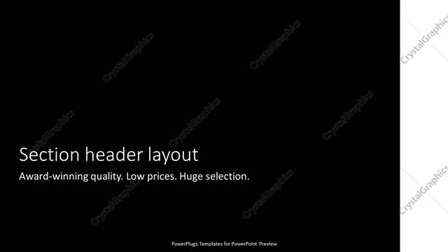 Section Header presentation slide layout