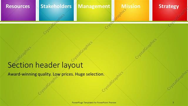 Section Header presentation slide layout
