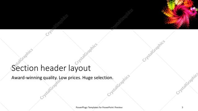 Section Header presentation slide layout