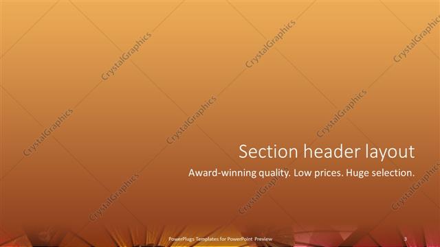 Section Header presentation slide layout
