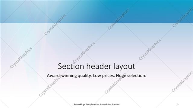Section Header presentation slide layout
