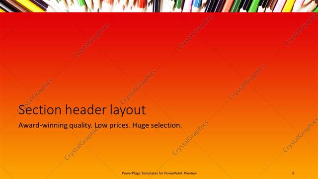 Section Header presentation slide layout