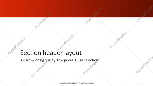 Section Header presentation slide layout