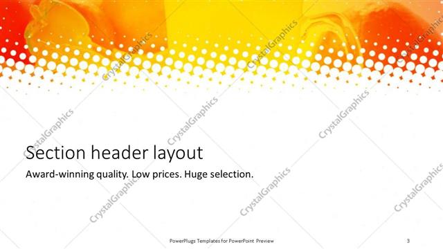 Section Header presentation slide layout